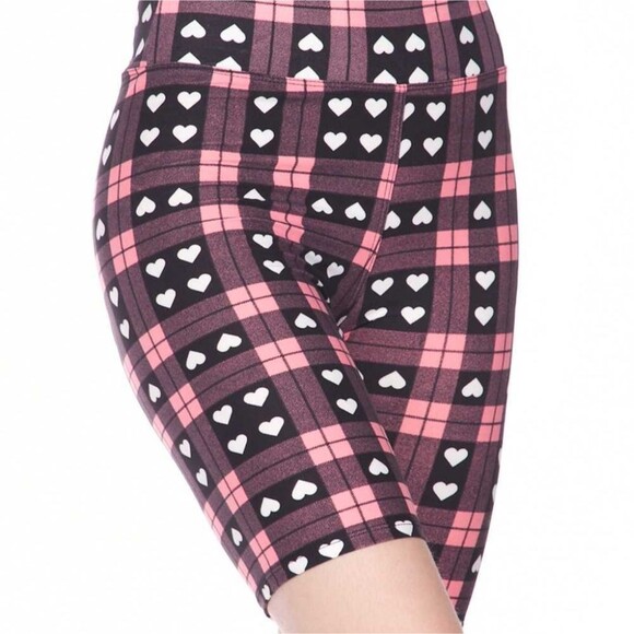 Heart Plaid Biker Shorts [ One Size Plus] - Picture 7 of 9